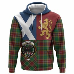 ScotsTee Shop Scottish Baxter Crest Tartan Hoodie Lion Rampant Saltire Style