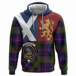 ScotsTee Shop Scottish Chalmers Crest Tartan Hoodie Lion Rampant Saltire Style