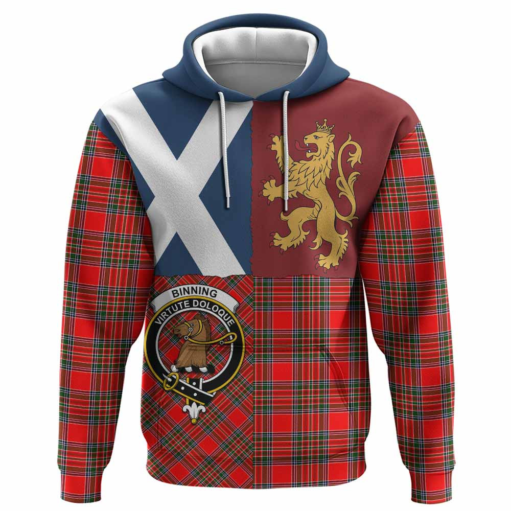 ScotsTee Shop Scottish Binning Crest Tartan Hoodie Lion Rampant Saltire Style