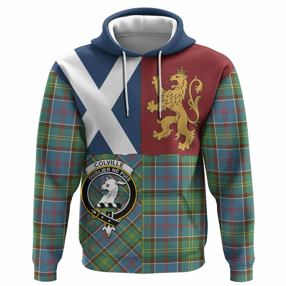 ScotsTee Shop Scottish Colville Crest Tartan Hoodie Lion Rampant Saltire Style