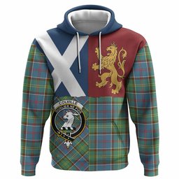 ScotsTee Shop Scottish Colville Crest Tartan Hoodie Lion Rampant Saltire Style