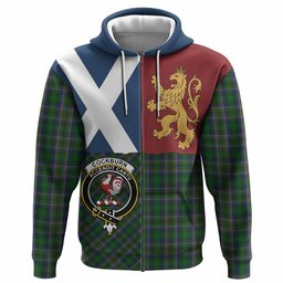 ScotsTee Shop Scottish Cockburn Crest Tartan Hoodie Lion Rampant Saltire Style