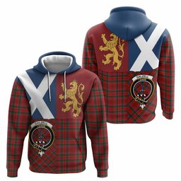 ScotsTee Shop Scottish Dalzell (Dalziel) Crest Tartan Hoodie Lion Rampant Saltire Style