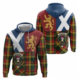 ScotsTee Shop Scottish Buchanan Crest Tartan Hoodie Lion Rampant Saltire Style