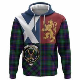ScotsTee Shop Scottish Calder Crest Tartan Hoodie Lion Rampant Saltire Style
