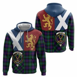 ScotsTee Shop Scottish Calder Crest Tartan Hoodie Lion Rampant Saltire Style