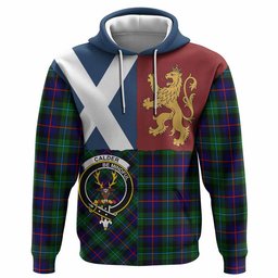 ScotsTee Shop Scottish Calder Crest Tartan Hoodie Lion Rampant Saltire Style