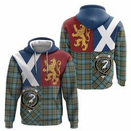 ScotsTee Shop Scottish Brisbane Crest Tartan Hoodie Lion Rampant Saltire Style