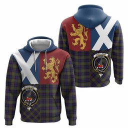 ScotsTee Shop Scottish Clelland Crest Tartan Hoodie Lion Rampant Saltire Style