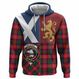 ScotsTee Shop Scottish Belshes (Belsches) Crest Tartan Hoodie Lion Rampant Saltire Style