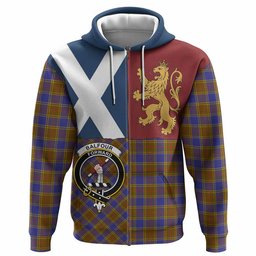 ScotsTee Shop Scottish Balfour Crest Tartan Hoodie Lion Rampant Saltire Style