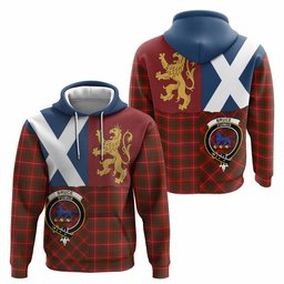ScotsTee Shop Scottish Bruce Crest Tartan Hoodie Lion Rampant Saltire Style