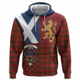 ScotsTee Shop Scottish Bruce Crest Tartan Hoodie Lion Rampant Saltire Style