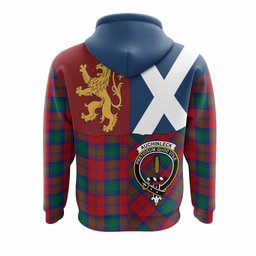 ScotsTee Shop Scottish Auchinleck (Affleck) Crest Tartan Hoodie Lion Rampant Saltire Style