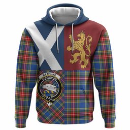 ScotsTee Shop Scottish Bethune Crest Tartan Hoodie Lion Rampant Saltire Style