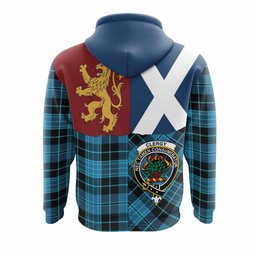 ScotsTee Shop Scottish Clergy Crest Tartan Hoodie Lion Rampant Saltire Style