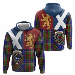 ScotsTee Shop Scottish Beattie (Beatty) Crest Tartan Hoodie Lion Rampant Saltire Style