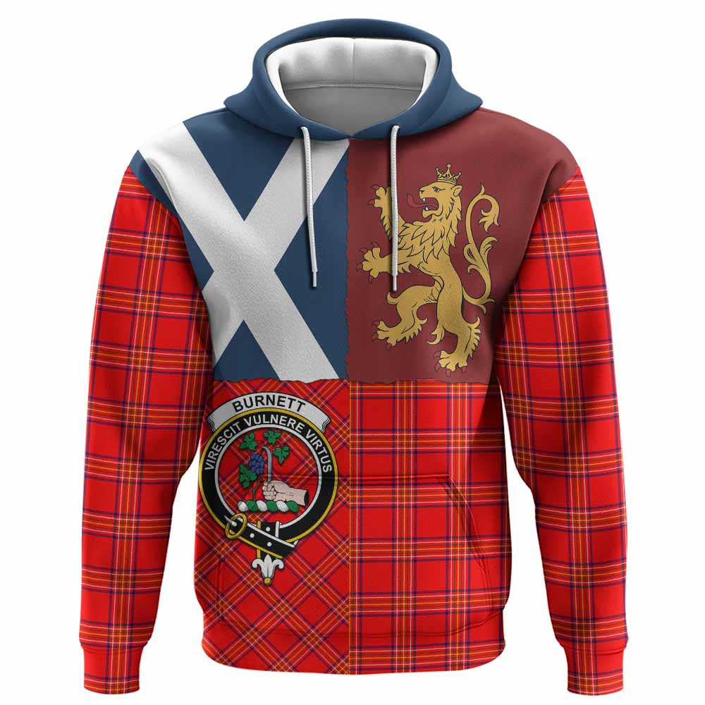 ScotsTee Shop Scottish Burnett Crest Tartan Hoodie Lion Rampant Saltire Style