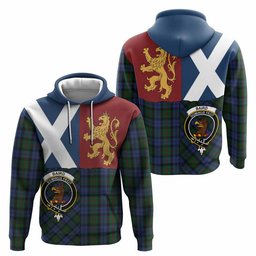 ScotsTee Shop Scottish Baird Crest Tartan Hoodie Lion Rampant Saltire Style