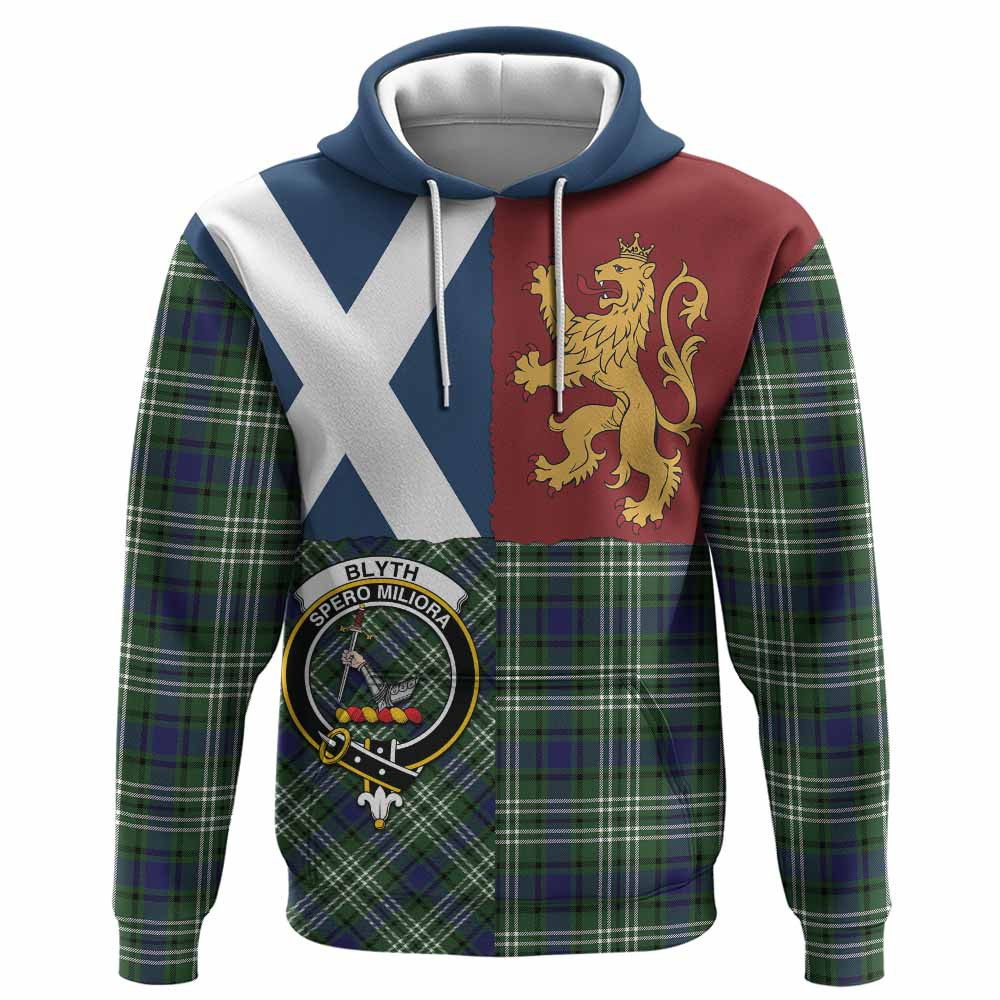 ScotsTee Shop Scottish Blyth Crest Tartan Hoodie Lion Rampant Saltire Style