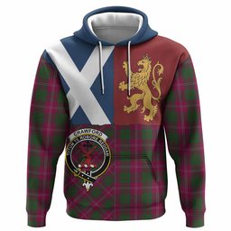 ScotsTee Shop Scottish Crawford Crest Tartan Hoodie Lion Rampant Saltire Style
