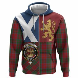 ScotsTee Shop Scottish Drummond Crest Tartan Hoodie Lion Rampant Saltire Style