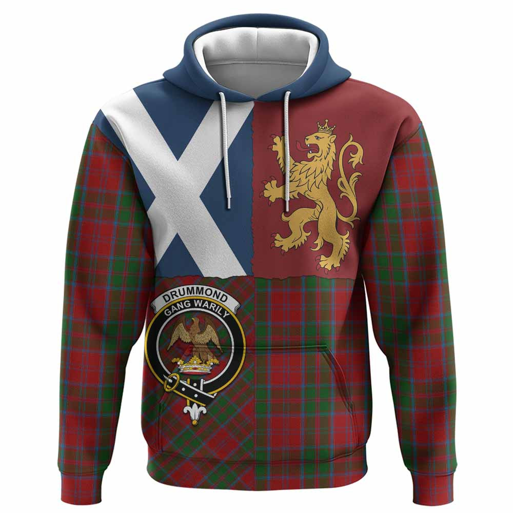 ScotsTee Shop Scottish Drummond Crest Tartan Hoodie Lion Rampant Saltire Style