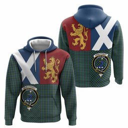 ScotsTee Shop Scottish Arbuthnot Crest Tartan Hoodie Lion Rampant Saltire Style