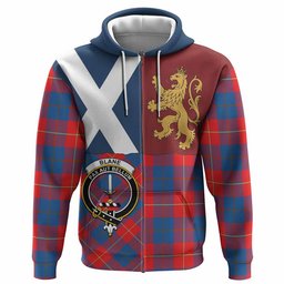 ScotsTee Shop Scottish Blane Crest Tartan Hoodie Lion Rampant Saltire Style