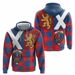 ScotsTee Shop Scottish Blane Crest Tartan Hoodie Lion Rampant Saltire Style