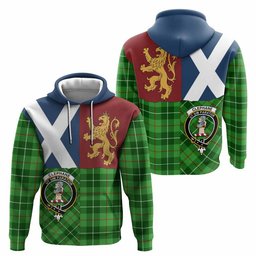 ScotsTee Shop Scottish Clephane (Clephan) Crest Tartan Hoodie Lion Rampant Saltire Style