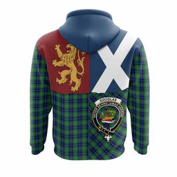 ScotsTee Shop Scottish Douglas Crest Tartan Hoodie Lion Rampant Saltire Style