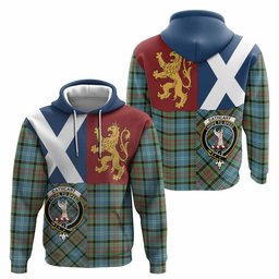 ScotsTee Shop Scottish Cathcart Crest Tartan Hoodie Lion Rampant Saltire Style