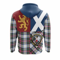 ScotsTee Shop Scottish Dennistoun Crest Tartan Hoodie Lion Rampant Saltire Style