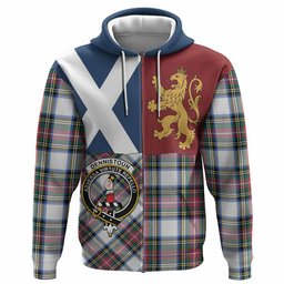 ScotsTee Shop Scottish Dennistoun Crest Tartan Hoodie Lion Rampant Saltire Style