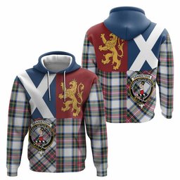ScotsTee Shop Scottish Dennistoun Crest Tartan Hoodie Lion Rampant Saltire Style