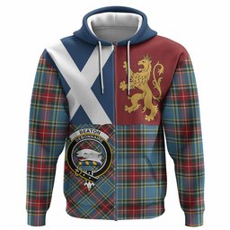 ScotsTee Shop Scottish Beaton Crest Tartan Hoodie Lion Rampant Saltire Style