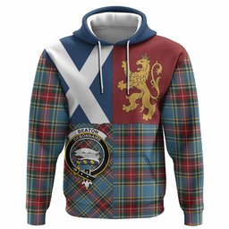 ScotsTee Shop Scottish Beaton Crest Tartan Hoodie Lion Rampant Saltire Style