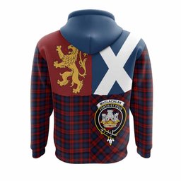 ScotsTee Shop Scottish MacLachlan (McLachlan) Crest Tartan Hoodie Lion Rampant Saltire Style