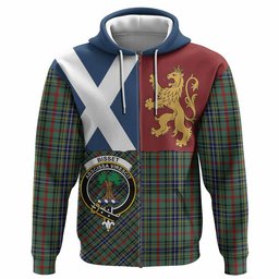 ScotsTee Shop Scottish Bisset Crest Tartan Hoodie Lion Rampant Saltire Style