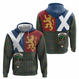 ScotsTee Shop Scottish Bisset Crest Tartan Hoodie Lion Rampant Saltire Style