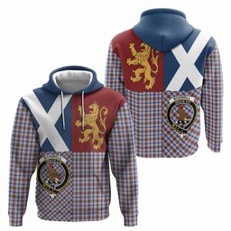 ScotsTee Shop Scottish Boswell Crest Tartan Hoodie Lion Rampant Saltire Style