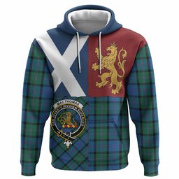 ScotsTee Shop Scottish MacThomas (McThomas) Crest Tartan Hoodie Lion Rampant Saltire Style