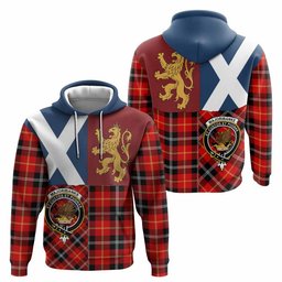 ScotsTee Shop Scottish Majoribanks Crest Tartan Hoodie Lion Rampant Saltire Style