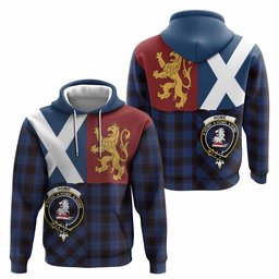 ScotsTee Shop Scottish Home (Hume) Crest Tartan Hoodie Lion Rampant Saltire Style