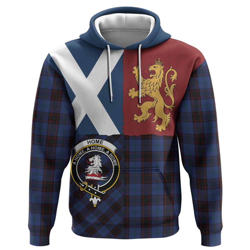 ScotsTee Shop Scottish Home (Hume) Crest Tartan Hoodie Lion Rampant Saltire Style