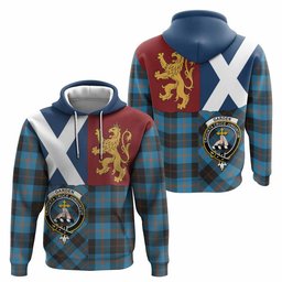 ScotsTee Shop Scottish Garden (Gardyne) Crest Tartan Hoodie Lion Rampant Saltire Style