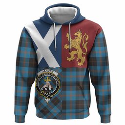 ScotsTee Shop Scottish Garden (Gardyne) Crest Tartan Hoodie Lion Rampant Saltire Style