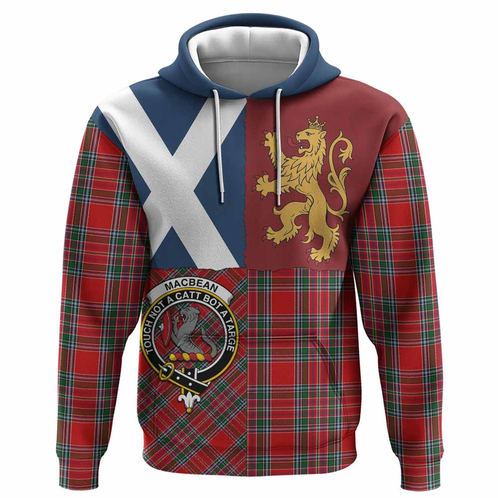 ScotsTee Shop Scottish MacBean (MacBain) Crest Tartan Hoodie Lion Rampant Saltire Style