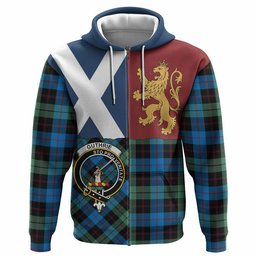 ScotsTee Shop Scottish Guthrie Crest Tartan Hoodie Lion Rampant Saltire Style